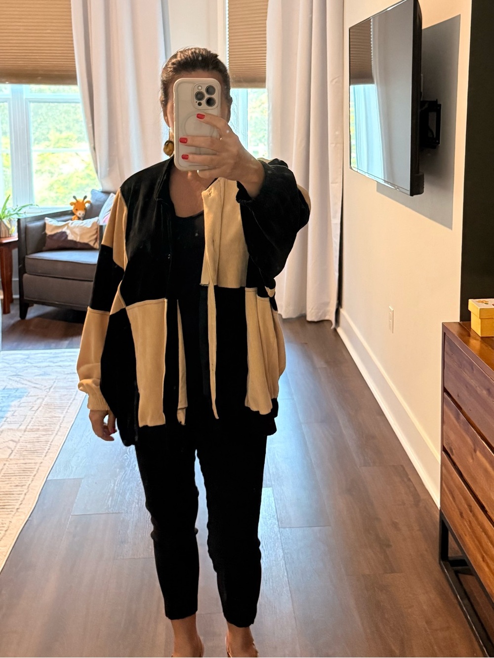 FARM Rio Black and Beige Colorblock Jacket